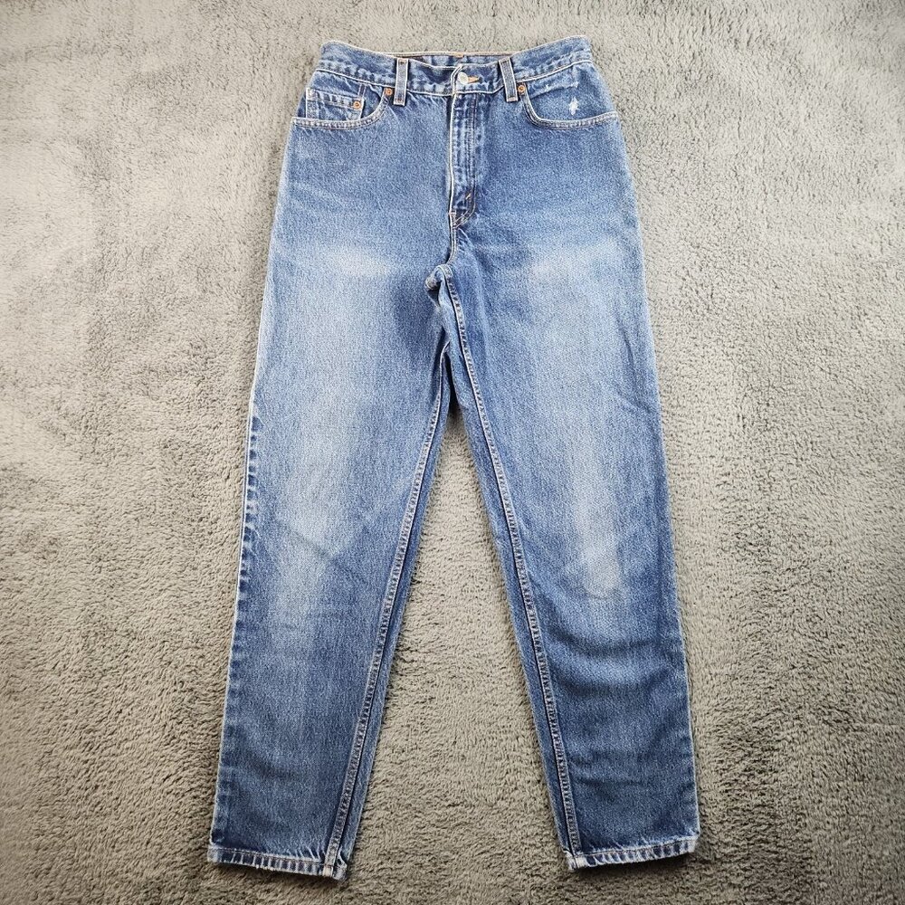 VTG Y2K High Waisted Mom Jeans Women's 8M Curvy‎ Levi's 550 Straight Tapered Leg